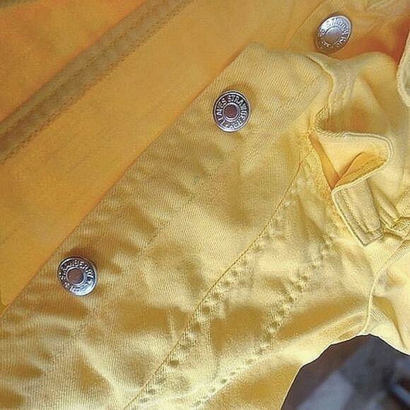 Vtg lemon yellow denim button up jacket - Picture 12 of 12